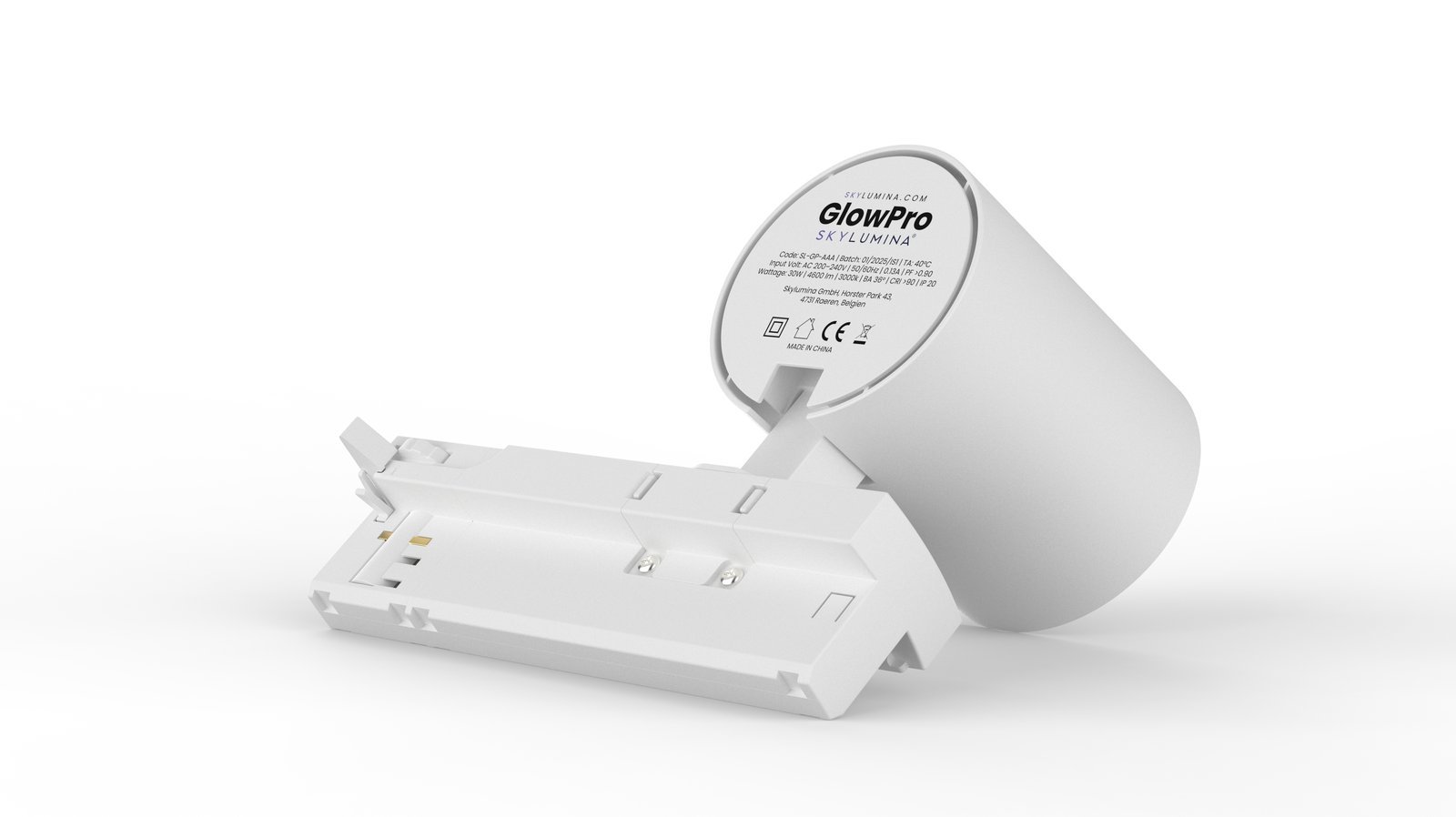 GlowPro Schienenstrahler — interaktives 3D-Modell